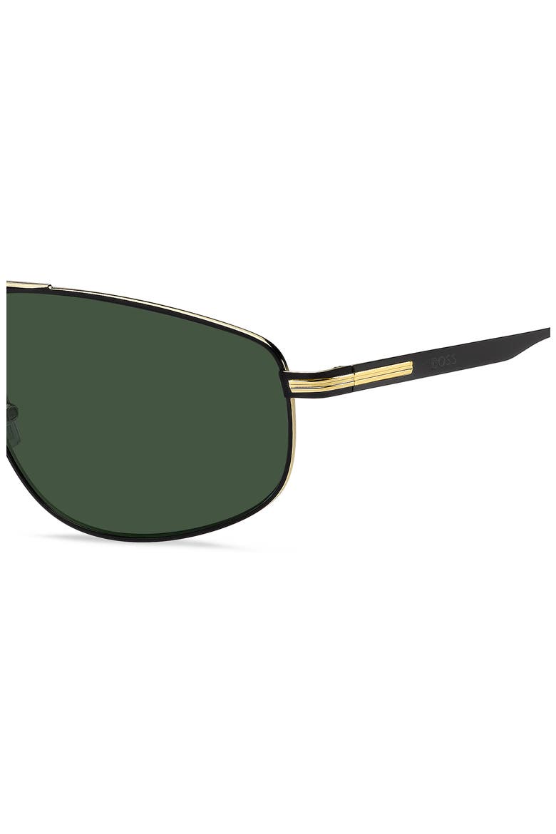 60mm Navigator Sunglasses, Alternate, color, MATTE BLACK GOLD/ GREEN