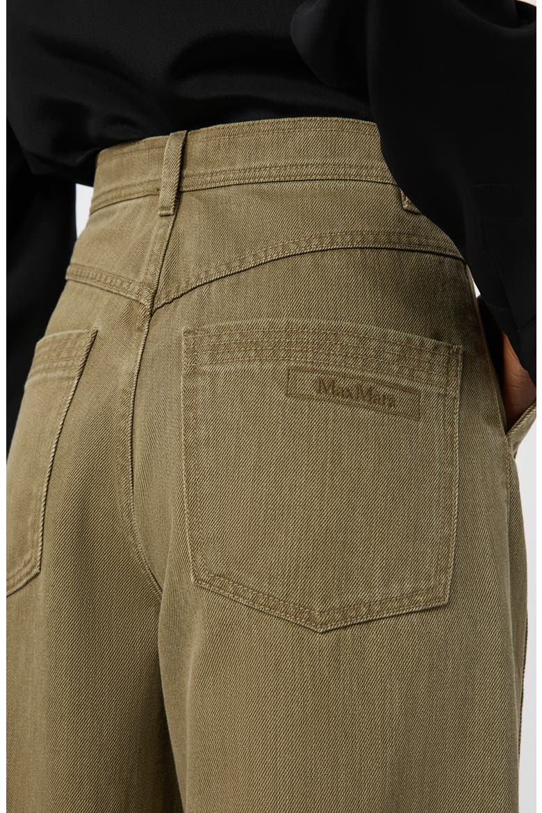 High Waist Coated Cotton Bull Denim Wide Leg Pants, Alternate, color, KAKI