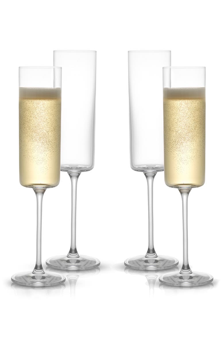 Claire Crystal Cylinder Champagne Glass - Set of 4, Main, color, CLEAR