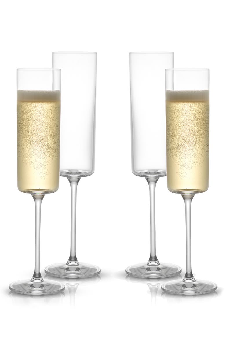 JoyJolt Claire Crystal Cylinder Champagne Glass - Set of 4, Main, color, Clear