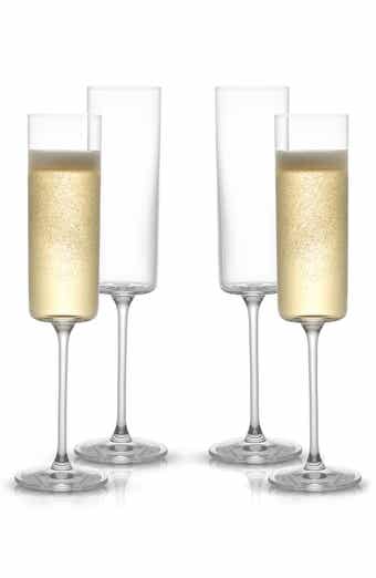 JoyJolt Claire Crystal Cylinder Champagne Glass - Set of 4