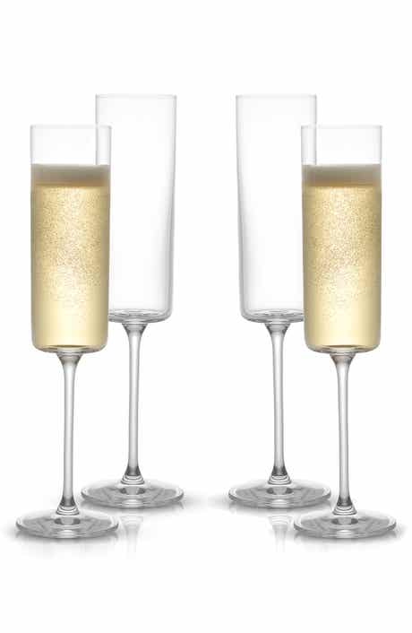 JoyJolt Claire Crystal Cylinder Champagne Glass - Set of 4