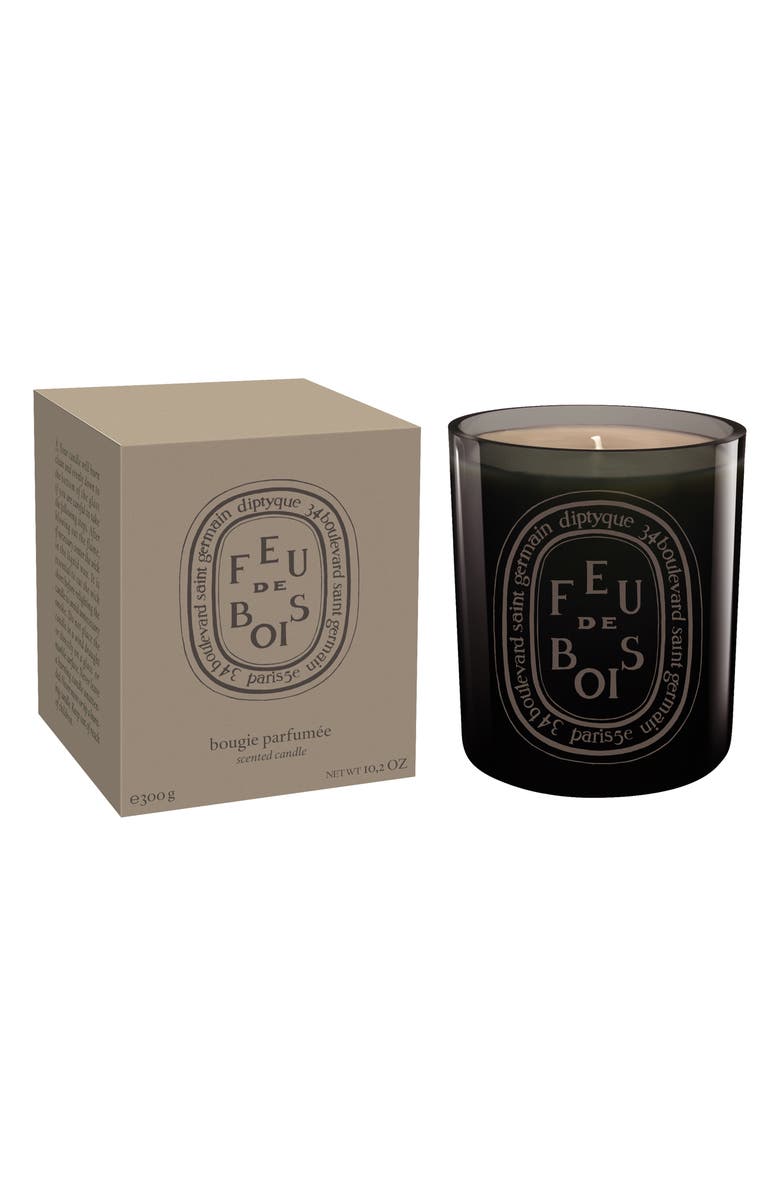 Diptyque Feu de Bois (Fire Wood) Large Scented Candle, Alternate, color, Grey Vessel