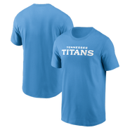 Nike Men's Nike Light Blue Tennessee Titans Primetime Wordmark Essential T-Shirt