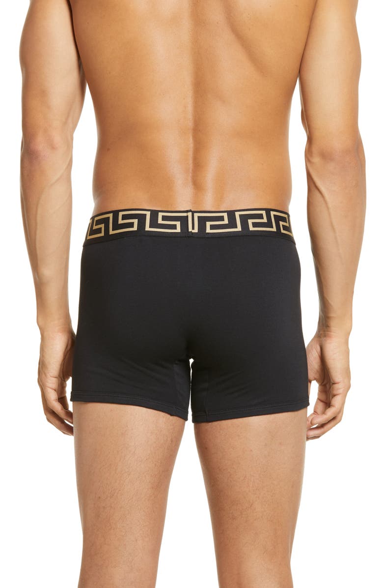 Versace 2-Pack Greca Border Boxers, Alternate, color, Black