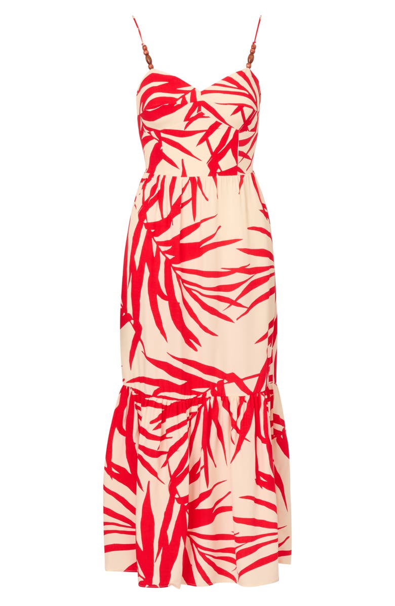 Adrianna Papell Leaf Print Dress, Alternate, color, 