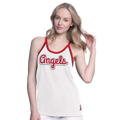Women's G-III 4Her by Carl Banks  White Los Angeles Angels Curveball Tank Top
