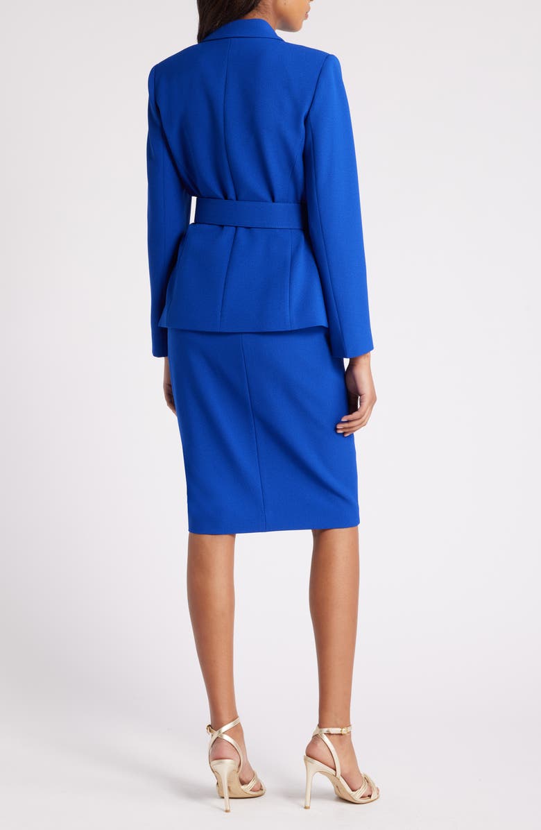 Tahari ASL Nested Belted Jacket and Skirt, Alternate, color, Cobalt