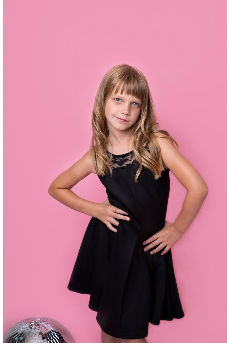 Pleated Dress, Alternate, color, BLACK
