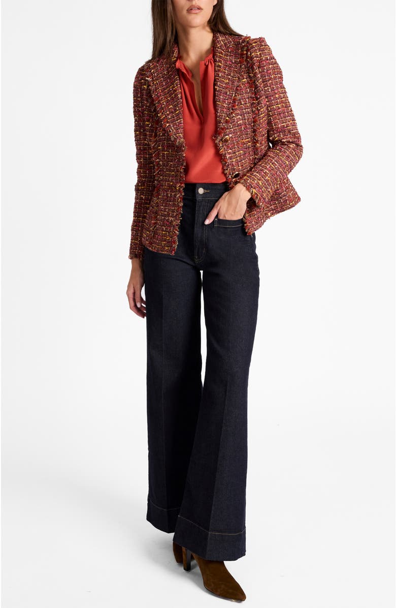 Santorelli Trish Jacket in Luxury Tweed, Alternate, color, Auburn Multi