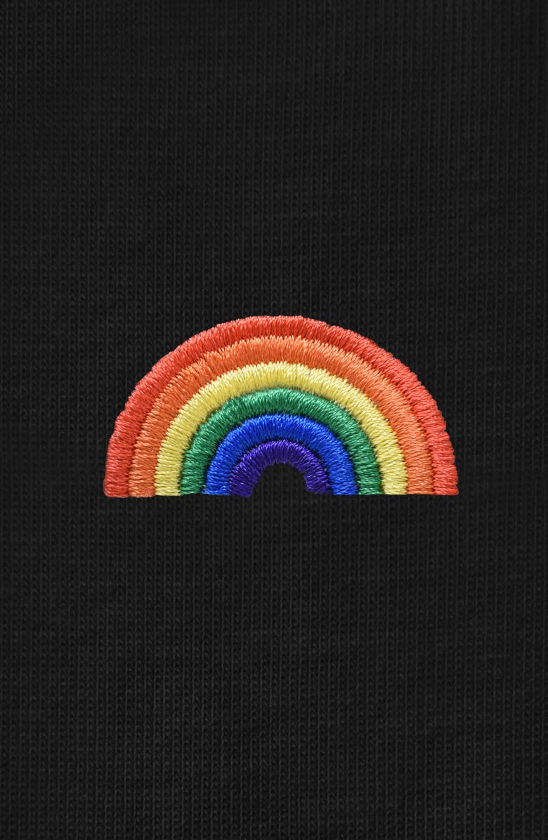 Dalix Womens Rainbow Jersey Relaxed Tee, Alternate, color, Black