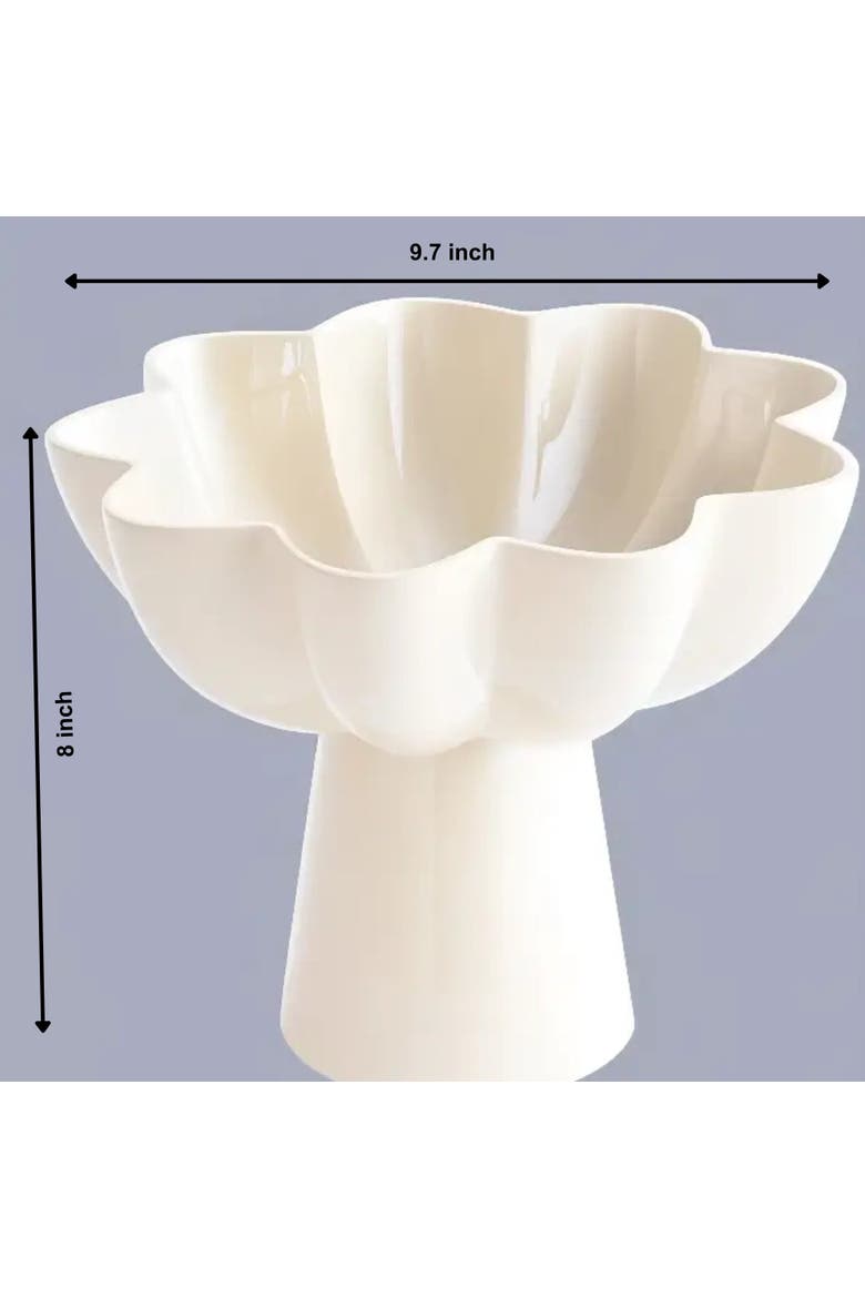 Pedestal Aluminum Bowl, Alternate, color, White