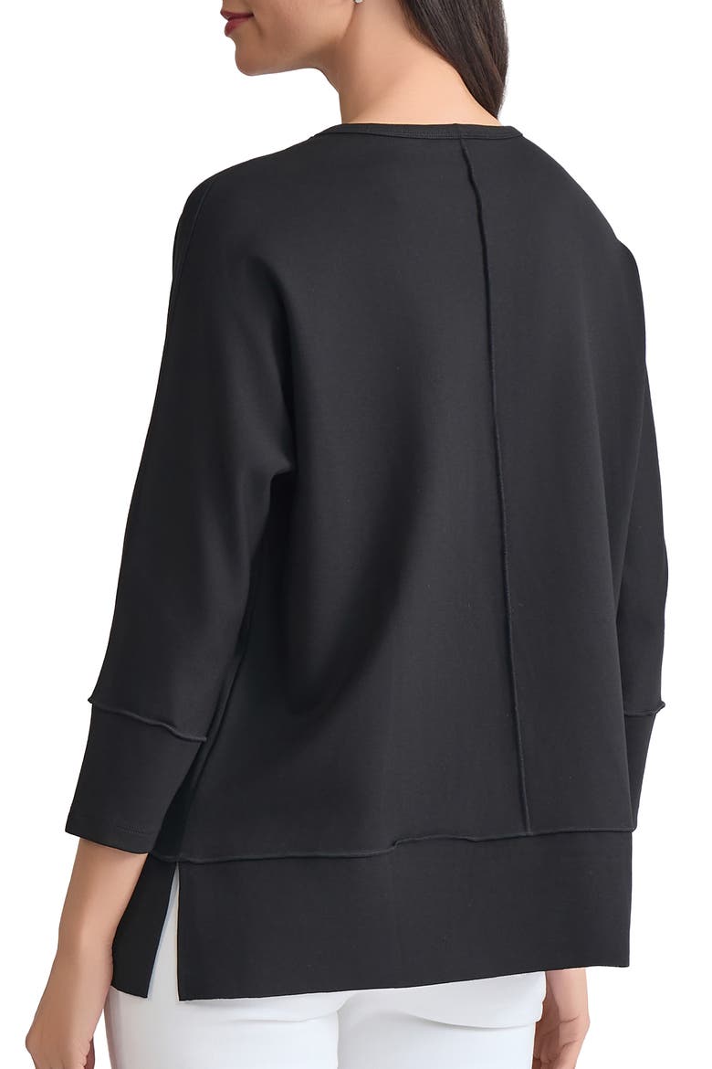Serenity Three Quarter Sleeve Knit Top, Alternate, color, JONES BLACK
