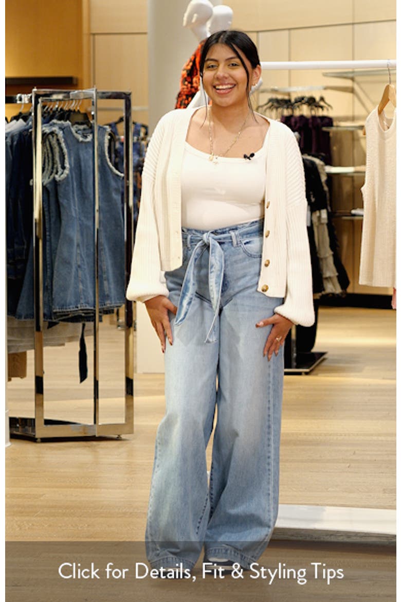 Belted High Waist Wide Leg Jeans video