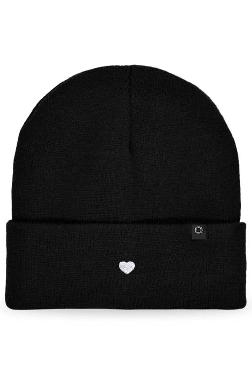 Dalix Lil Heart Beanie Cap In Black
