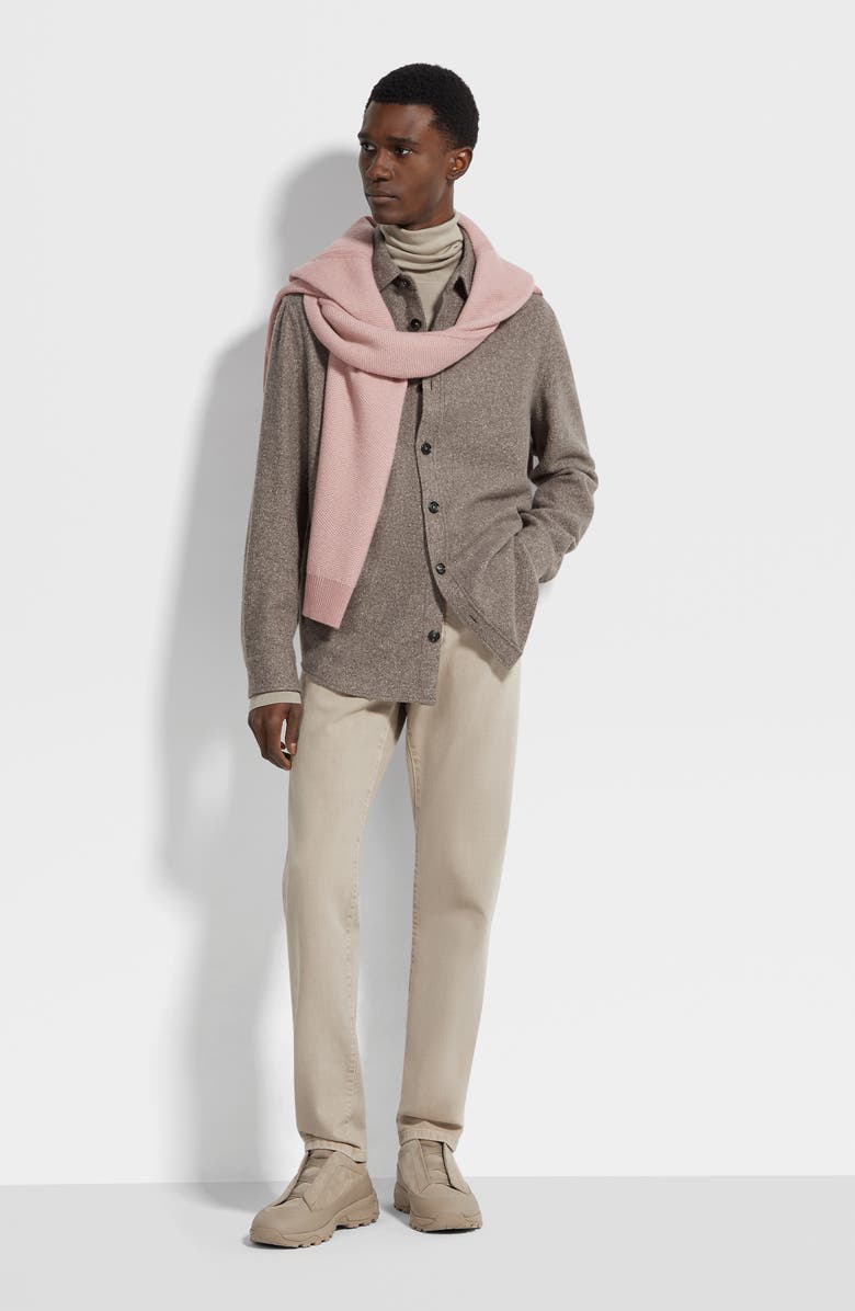 ZEGNA Cashmere & Silk Overshirt, Alternate, color, Brown