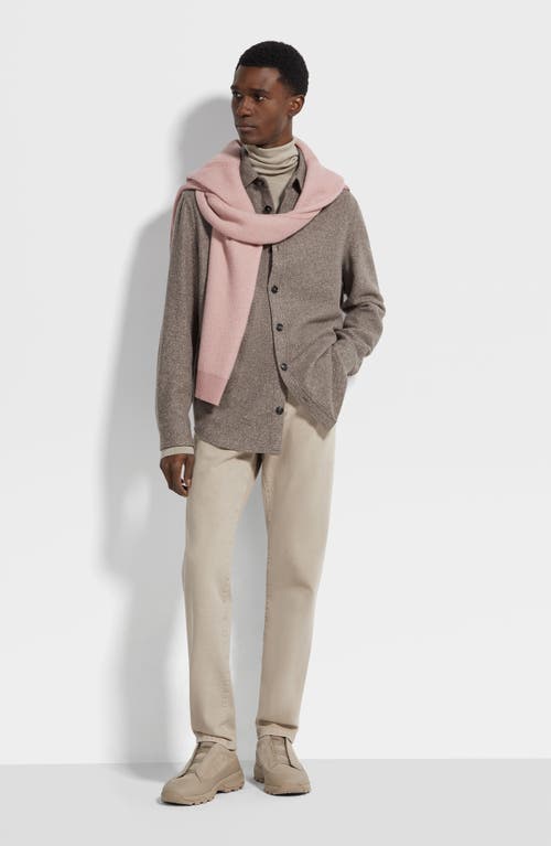 Zegna Cashmere And Silk Overshirt In Brown