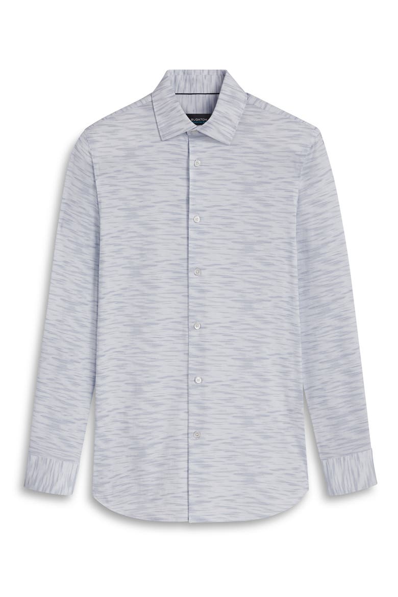 OoohCotton® Print Stretch Button-Up Shirt, Alternate, color, WHITE