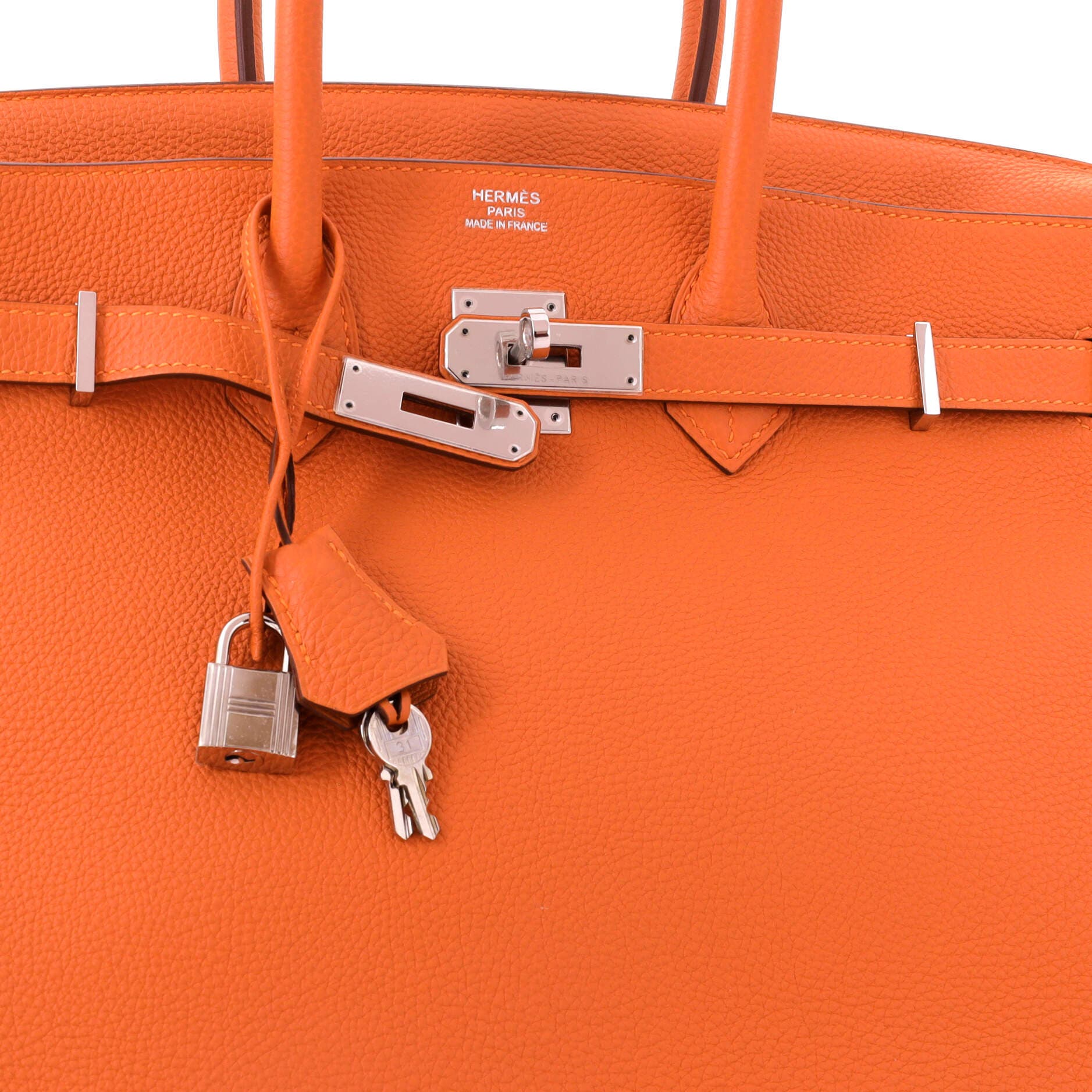 Pre-Owned Hermes Birkin Handbag Orange Togo with Palladium Hardware 35, Alternate, color, Feu