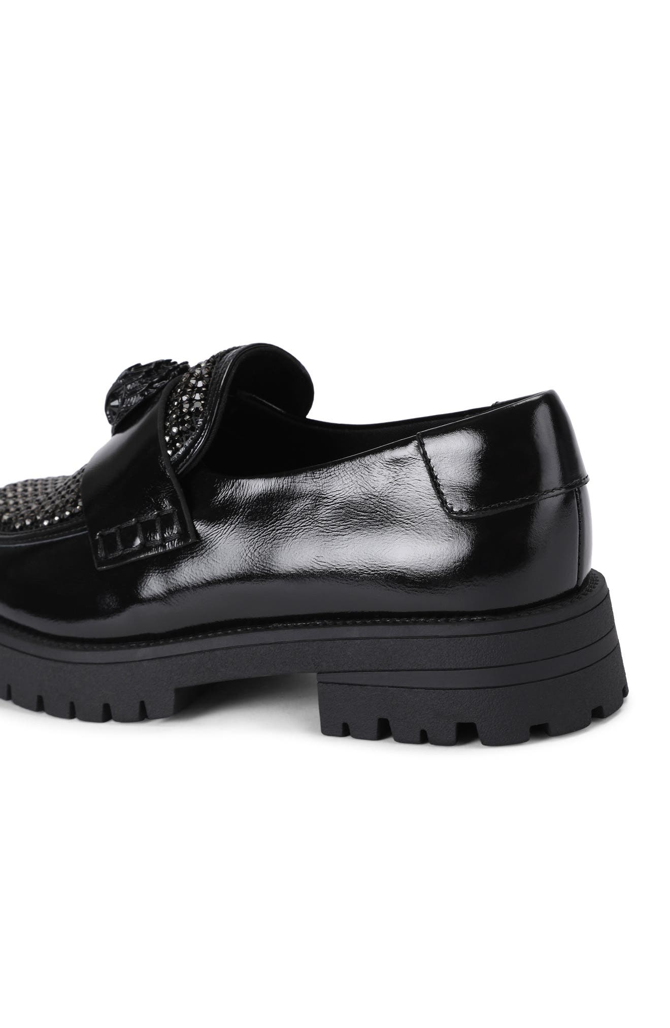 Eagle Crystal Loafer, Alternate, color, BLACK
