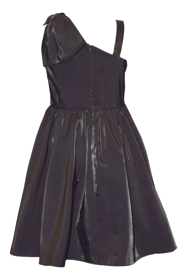 Kids' One Shoulder Shimmer Dress, Alternate, color, BLACK