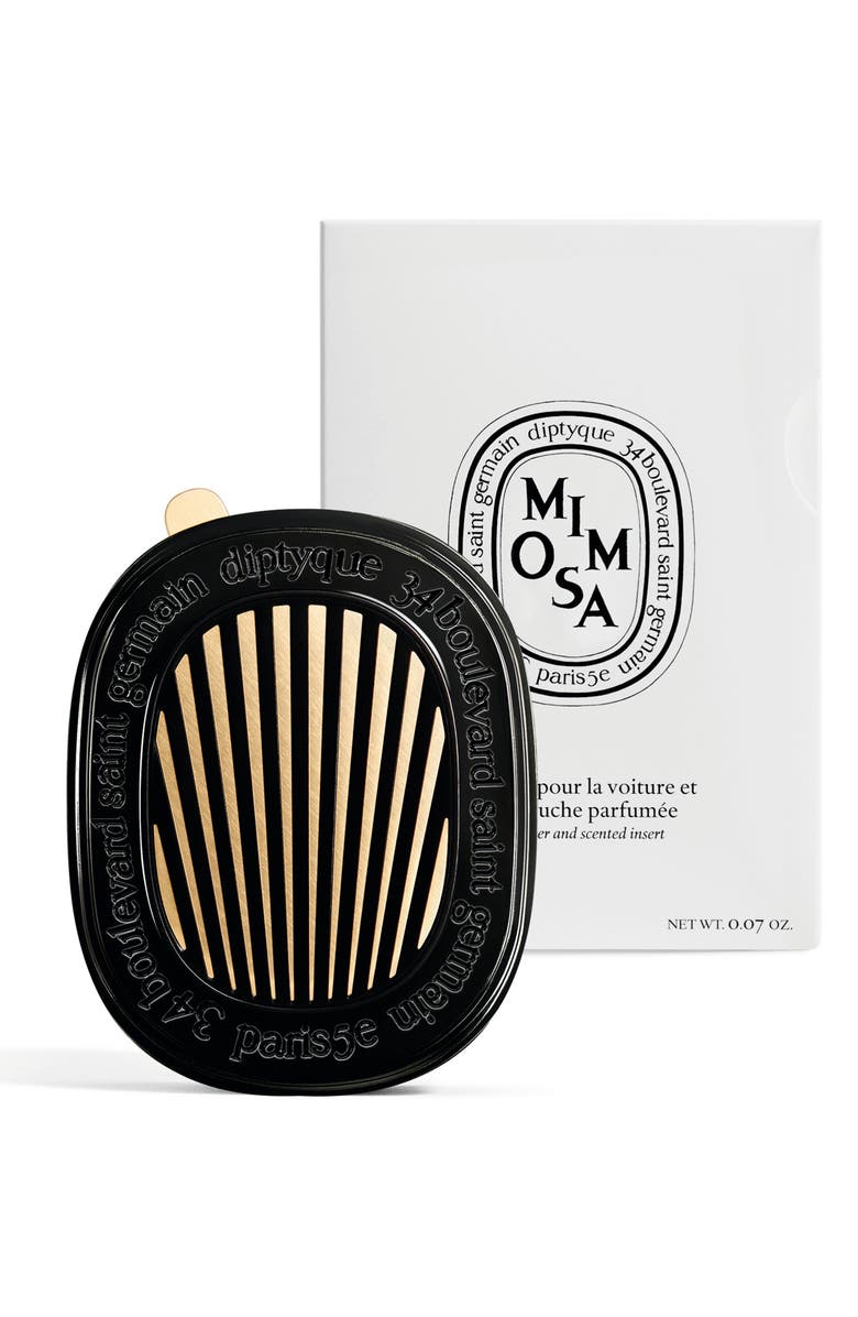 Diptyque Mimosa Car Fragrance Diffuser & Refill Insert Set, Main, color,