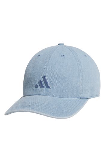 Adidas Originals Adidas Embroidered Denim Baseball Cap In Blue