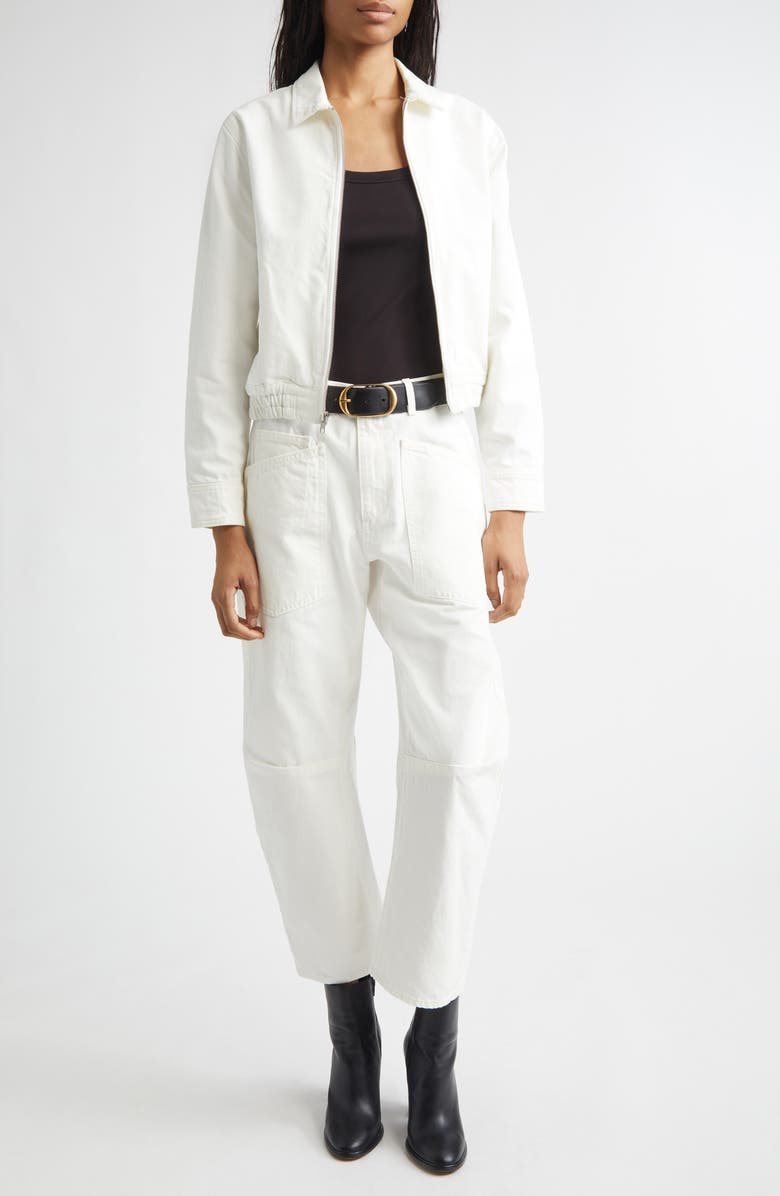 Nili Lotan Shon Barrel Leg Jeans, Alternate, color, Cream