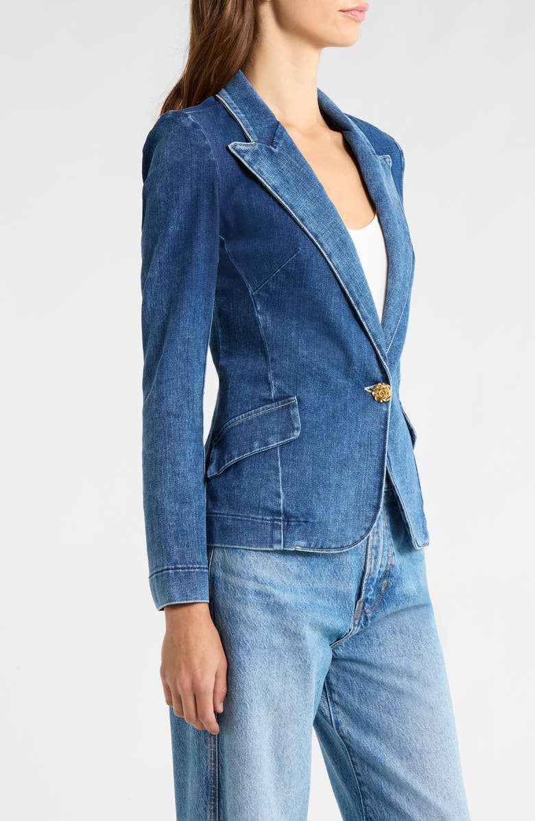 L'AGENCE Baldwin Denim Blazer, Alternate, color, Belvedere