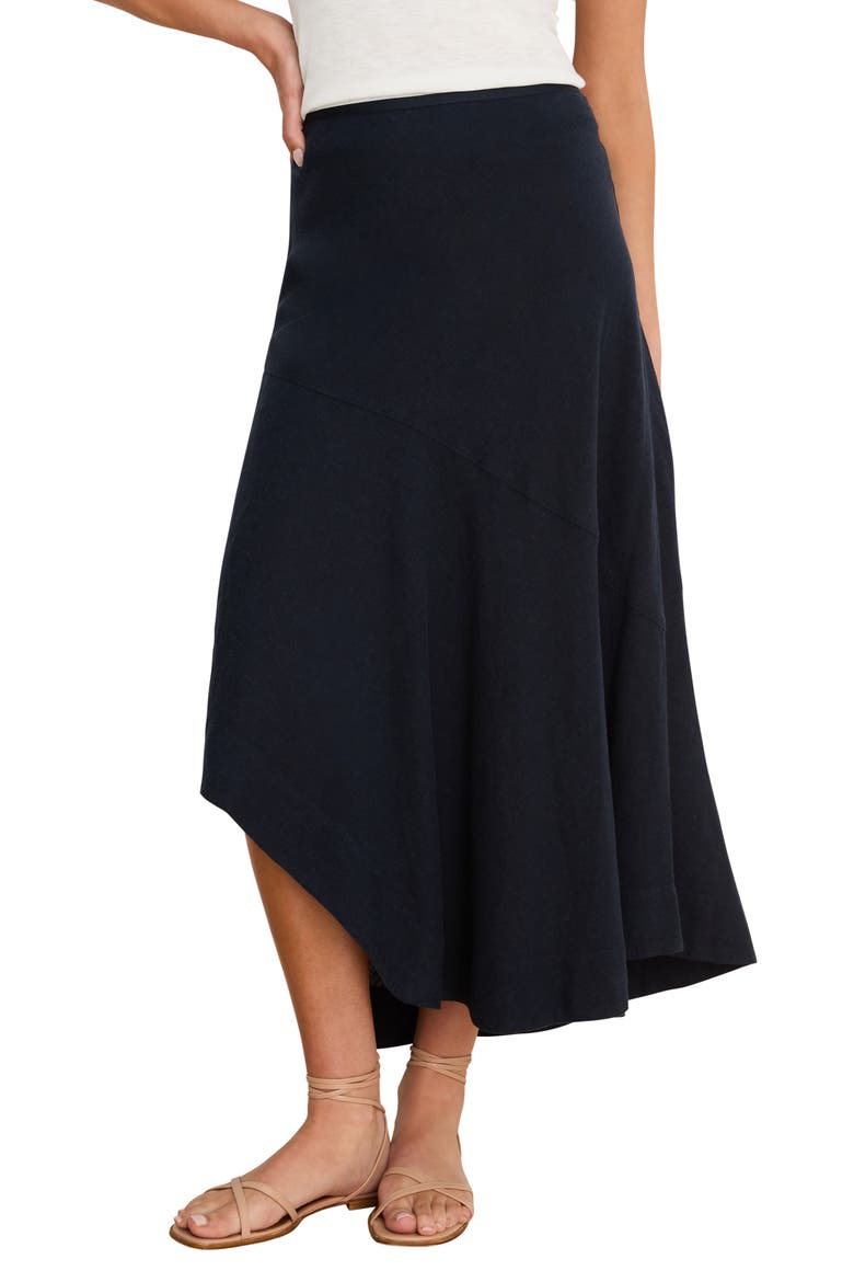 Long Engagement Rumba Linen Blend Skirt, Main, color, DARK INDIGO