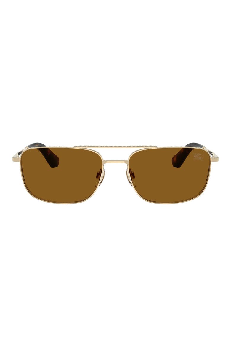 59mm Polarized Pilot Sunglasses, Main, color, LIGHT GOLD / POLAR BROWN
