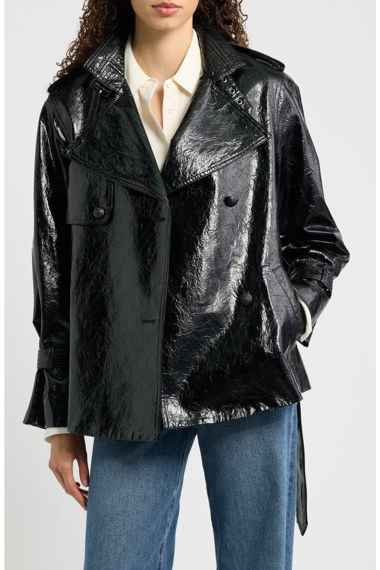 Anabelle Faux Leather Jacket, Main, color, BLACK