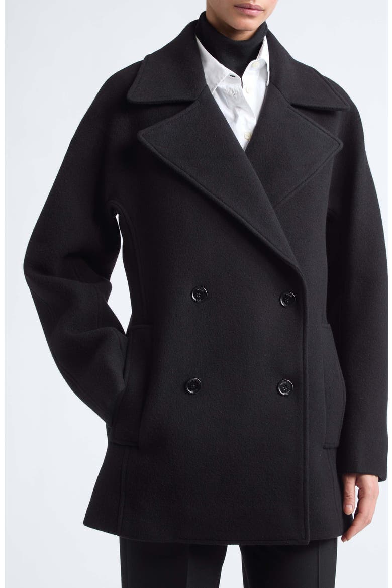 Rounded Peacoat, Main, color, BLACK