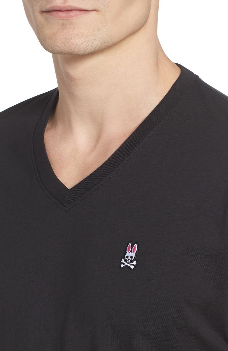 Psycho Bunny V-Neck T-Shirt, Alternate, color, Black
