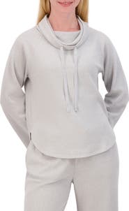 Lucky Brand Funnel Neck Long Sleeve Waffle Knit Top