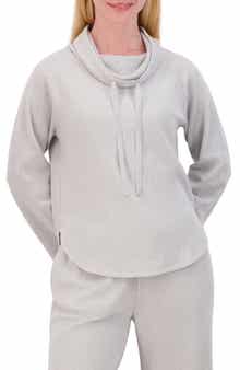 Lucky Brand Funnel Neck Long Sleeve Waffle Knit Top