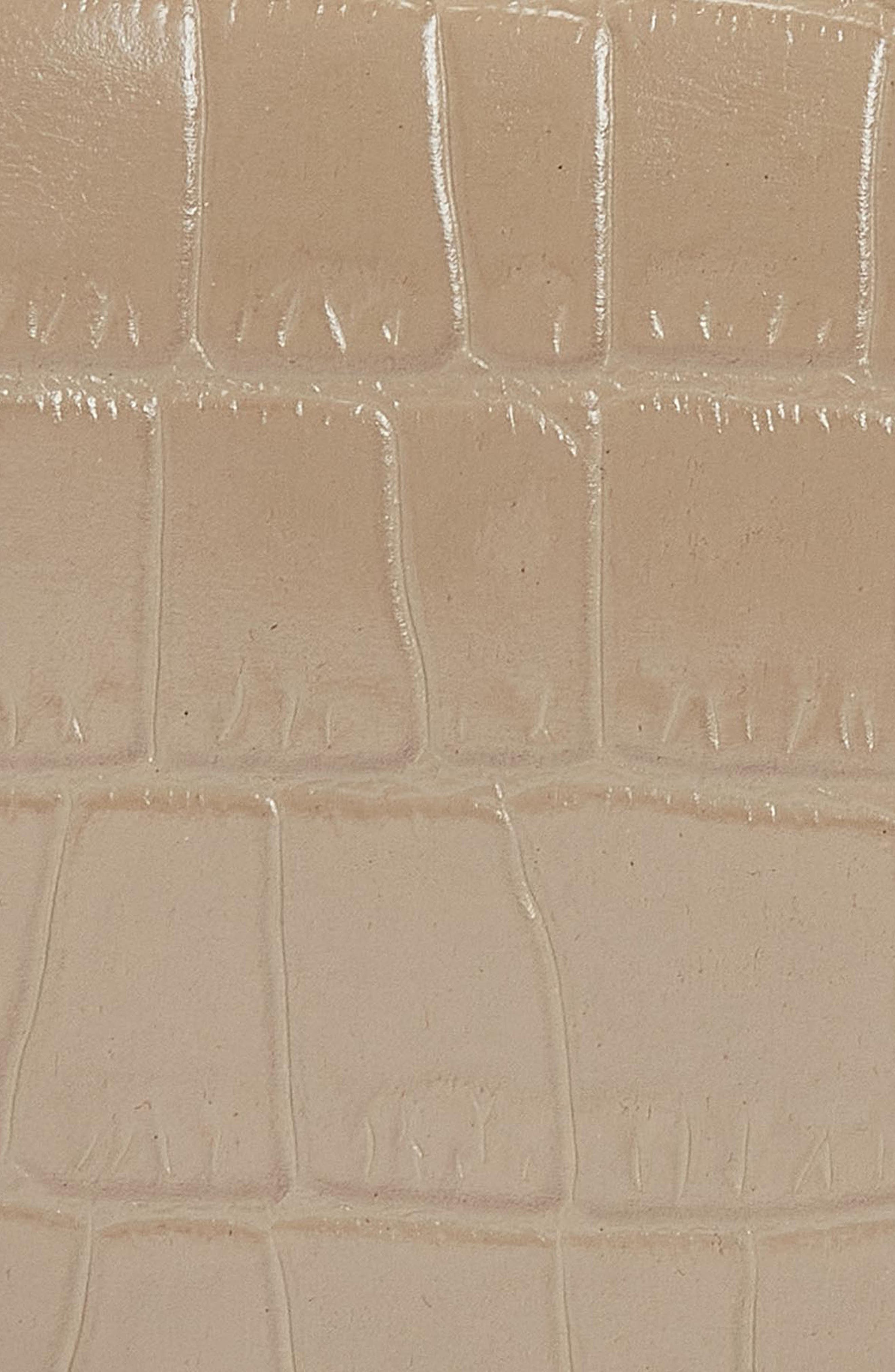 Barbour Eilein Croc Embossed Leather Saddle Crossbody Bag, Alternate, color, 