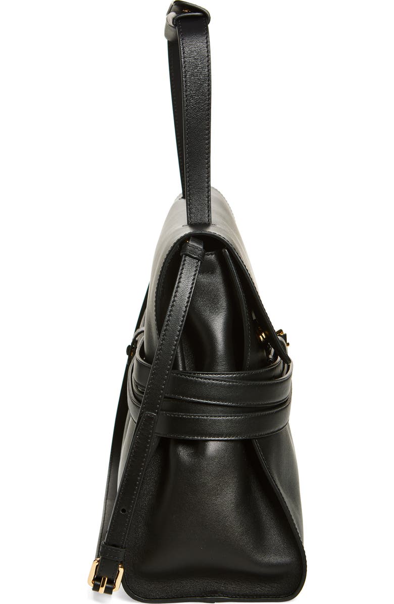 Moschino Large Tie Me Leather Shoulder Bag, Alternate, color,