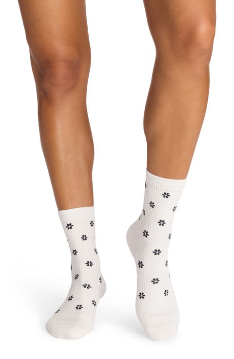 Tossed Flowers Supima® Rib Quarter Socks