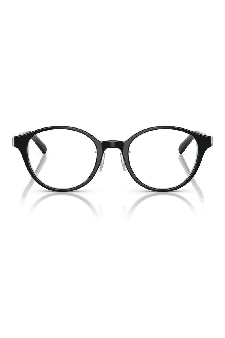 48mm Round Optical Glasses, Main, color, BLACK ON TIFFANY BLUE