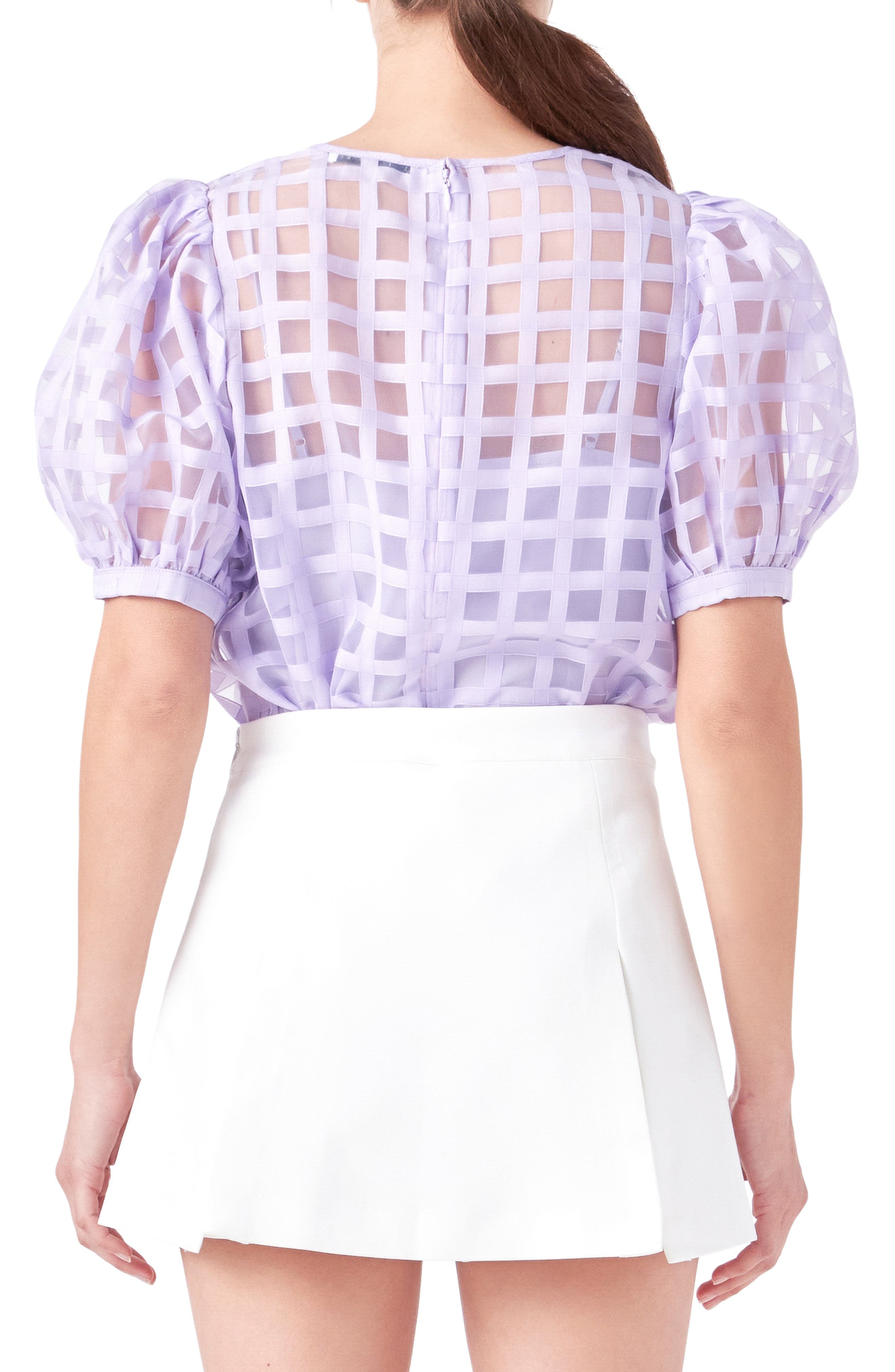Windowpane Sheer Top - image 4
