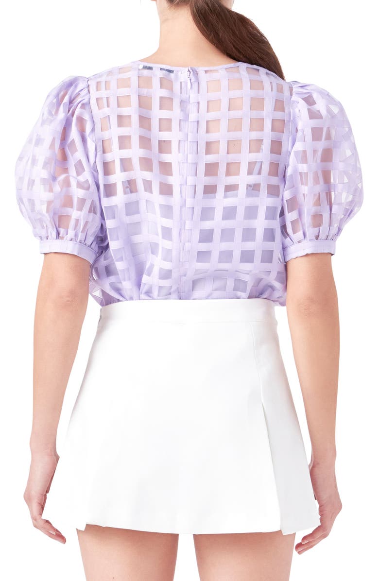 English Factory Windowpane Sheer Top, Alternate, color, Lilac