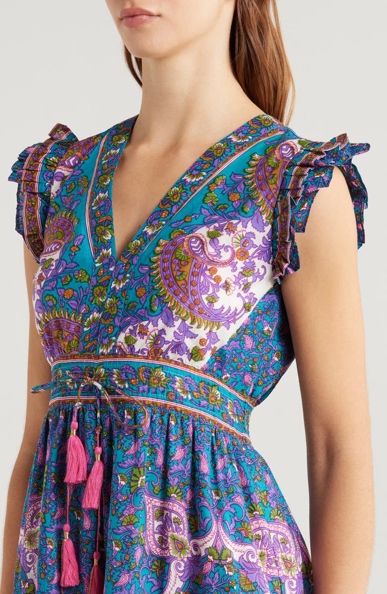 ALICIA BELL Cotton & Silk Cover-Up Maxi Dress, Alternate, color, Purple