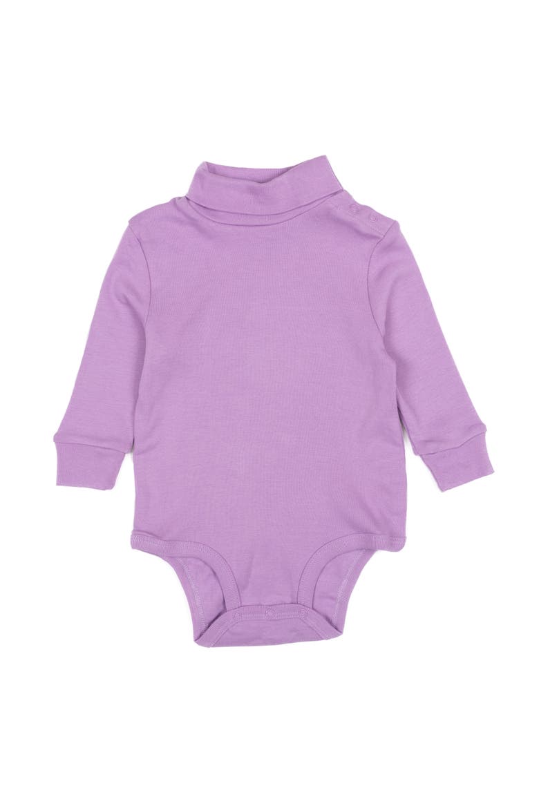 Cotton Boho Solid Turtleneck Bodysuit, Alternate, color, Light/Pastel Purple