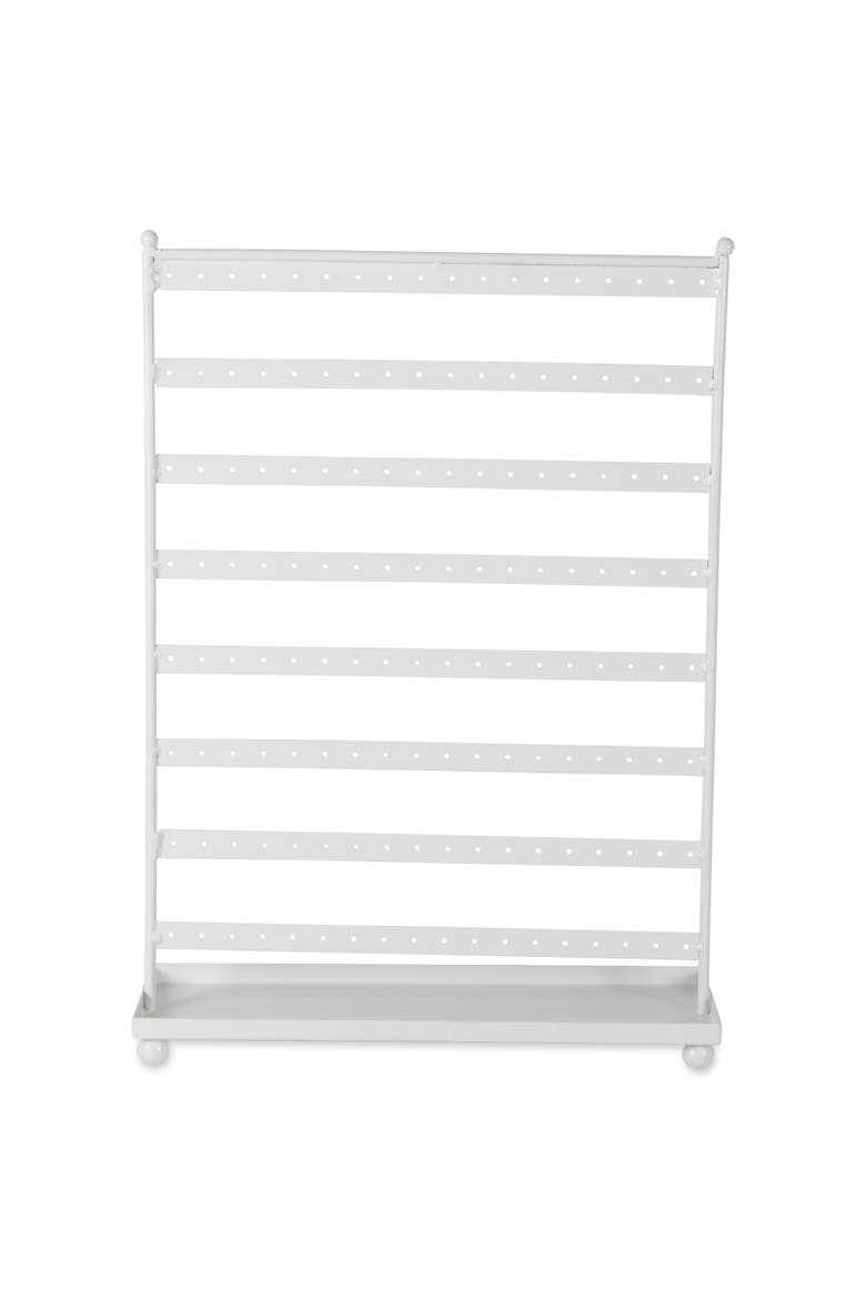 Metal Earring Stand with Tray, Alternate, color, White