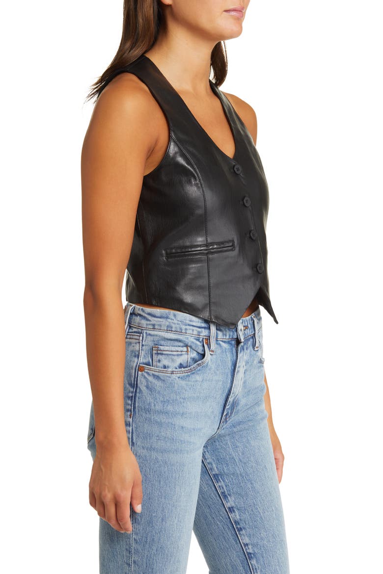Faux Leather Waistcoat, Alternate, color, BUSINESS DEAL
