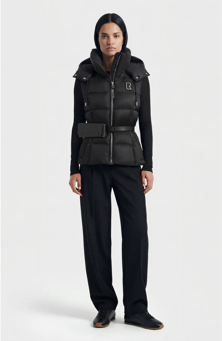 Rudsak Cassidy Women's Down Vest with Removable Hood & Pouch Belt, Alternate, color, Black