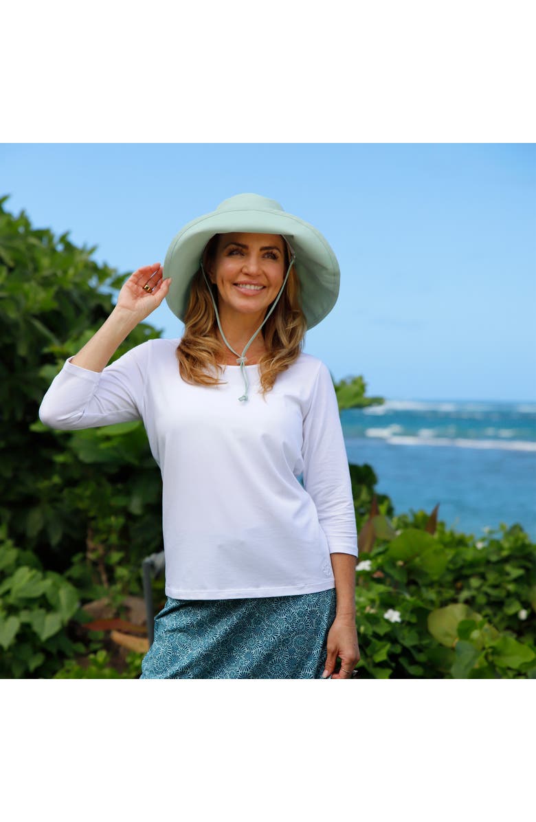 UV Skinz 3/4 Sleeve Scoop Neck R&R Tee, Alternate, color, White