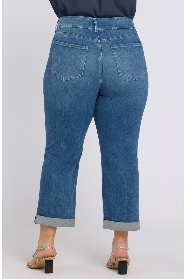 Bailey High Waist Crop Relaxed Straight Leg Jeans, Alternate, color, BREEZY PALMS