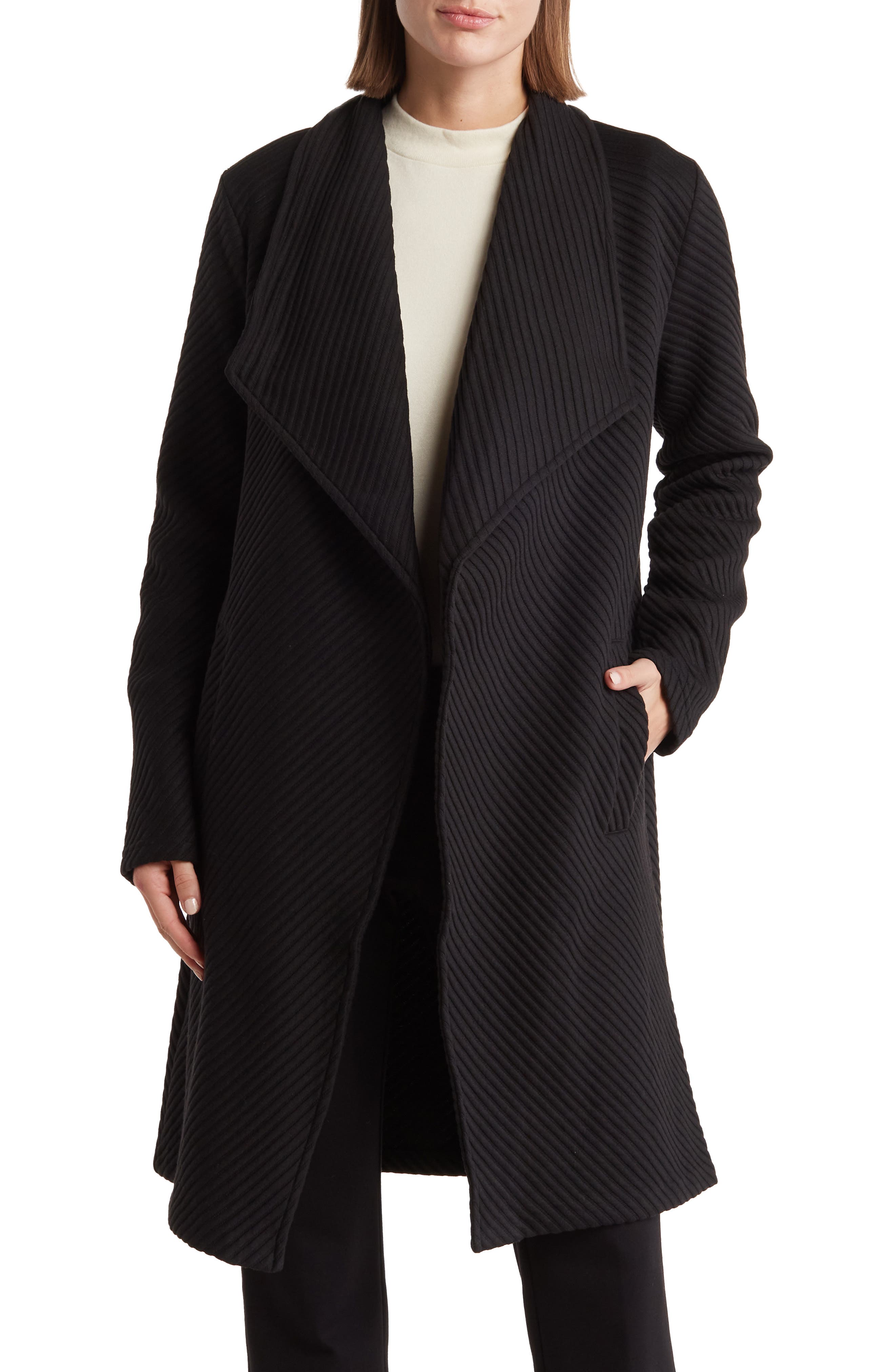 T Tahari Ottoman Waterfall Knit Topper